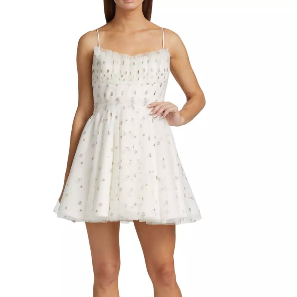 ML Monique Lhuillier Glitter Dot Mini Dress, Size 4